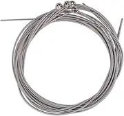 HEALLILY 4pcs Bass String Set, 4pcs Solid Stainless Steel Guitar Strings Replacement String for Bass Instrument Guitar Accessories (Silver)