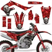 Custom MX Decal Kit with #Plate Kawasaki KXF 250 450 19-21 BONES RED