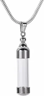 TNBKDSE Cremation Jewelry for Ashes Glass Cylinder Urn Pendant Necklace for Loved One Ashes Memorial Jewelry