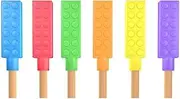 Chewy Tool, Pencil Toppers Sensory Toy for Kids with ADHD Chewy Oral Motor Chewing Toys - Brick Style 6 Pack