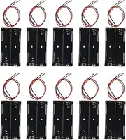 DIANN 10pcs 18650 Battery Holder 2 Slots 3.7V 18650 Battery Holder 18650 Battery Holder with Wires