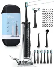 Electric Toothbrush with Water Flosser, 4 in 1 Cordless Toothbrush and Water ...