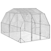 Chicken Run Chicken Coop Animal House Cage Hen House Galvanised Steel vidaXL