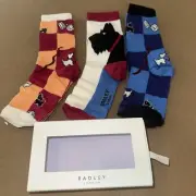 Radley London Women’s Snakes And Radders 3 Pack Crew Socks