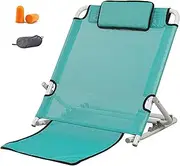 Adjustable Bed Backrest,Reading Bed Rest Pillows,Lifting Bed Backrest Portable Folding 5-Gear Adjustable Sit-Up Back Rest,Neck Lumbar Back Support with Head Pillow, 57cm Wide