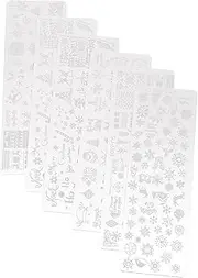 minkissy Manicure Template Set 6pcs Christmas Nail Stamping Plates for Home Salon Nail Beauty