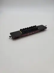Bachmann 52' custom trailer train car flat bed with a load of train wheels