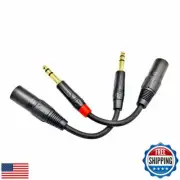 SamandJohnny 2-Packs 1/4 to XLR Cable, 3-pin XLR Male Microphone Cable, 1/4"(