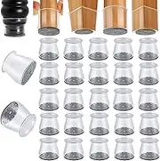 48 Pack Chair Leg Floor Protectors, Chair Feet Protectors for Hardwood Floors,Silicone Chair Leg Caps Covers Pads, Floors from Scratching and Reduce Noise(Fit:1.3"-2")