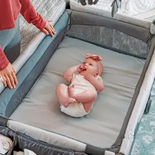 【Chicco】Lullaby Zip 多功能豪華遊戲嬰兒床 - 迷霧灰