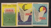 MATCHBOX LABELS CZECHOSLOVAKIA-"Praca" (labour) news magazine,set of 3, 1961-**