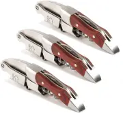 Set of 3 Wine Key Corkscrews with Rosewood Handle – Waiter Bartender Tool