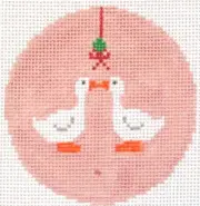 Ducks Christmas Ornament Hand Painted Needlepoint Canvas