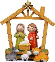 Classic Nativity Design Tabletop Scenes, Lighted Christmas Nativity Figures, Sturdy Nativity Decorations, Decorative Cartoon Nativities Figurines for Holiday, Home, Indoor, Decorations, Multicolor