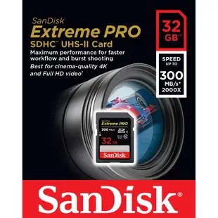 SANDISK 32G Extreme PRO SD UHS-II U3 專業攝影錄影師高速記憶卡