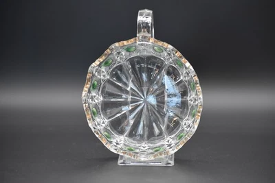 Antique Green Bullseye & Daisy Pattern Tidbit Dish