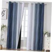 Estelar Textiler Blackout 52"W x 84"L (Pack of 2) Navy Blue and Greyish White