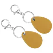 Leather Key Fob, 2pcs PU Leather Key Fobs Key Chain Holder, Yellow