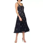 Aidan Mattox Womens Beaded Midi Semi-Formal Cocktail And Party Dress BHFO 6608
