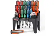 44-Piece Magnetic Screwdriver Set with Go-Thru Steel Blades | High Torque, Plastic Racking, Best Tools for Men Tools Gift