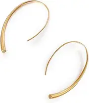 [Cora Rogers] Open Hoop Earrings - Upside Down Statement Surgical Steel Hypoallergenic Wire Threader Earrings
