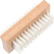 LRXIYODE 1Pc Wooden Nail Brush Tool Double Sided Fingernail Brush with Soft Bristles for Nail Art Cleaning and Grooming Comfortable Grip for Home Manicure and Pedicure