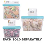 Appetito Reusable Fridge Sandwich Bag Zip Lock Seal Leak Proof Reusable Blue