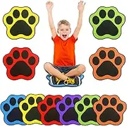 12 Pcs Dog Paw Kids Carpet Seats 16 Inch Colorful Floor Mat Floor Cushions for Kids Classroom Non Slip Carpet Seats for School Classroom Group Activity Marker Playroom Home Learning Area