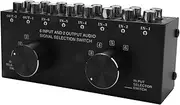Aswalling Switcher 6 in 2 Out or 2 in 6 Out Headphone Speaker Switcher Stereo Signal Selection Switcher, Interface Adopts Design Manual Switch