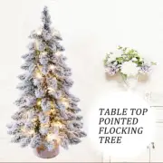 45cm Artificial Christmas Tree Snow Flocked Design Pine Tree Home Table Ornament