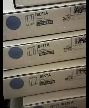 Brand New IKEA BESTA Walnut Effect Light Gray Cabinet Base Frame 302.474.15