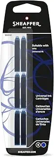 Sheaffer Skrip 93091 Original Universal Fountain Refill Blister Card, Compatible with Sheaffer VFM Fountain Pens, 6 Pack, Blue