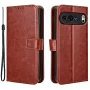 For Google Pixel 9 Pro Case Folio Stand Wallet Phone Cover Crazy Horse Texture
