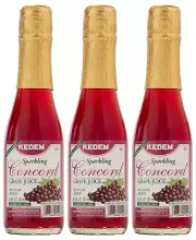 Kedem Mini Sparkling Concord Grape Juice 187ml (3-Pack)