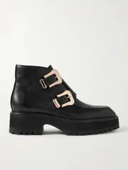 [Gabriela Hearst] Gabriela Hearst - Buckled Leather Ankle Boots - Black - IT42 IT 42 Black