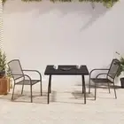 3 Piece Garden Dining Set Anthracite Steel Outdoor Furniture Patio Table C 87967