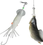 Lighted Fishing Lures,Squid Realistic LED Lures - Flasher Bait Reusable Fishing Gear, Glowing Easy Catching for Saltwater Freshwater Outdoor Dad Men