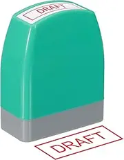 uxcell Draft Notice Stamp Self Inking, Red Ink Refillable Office Business Stamp Pre Inked Stamper, Green