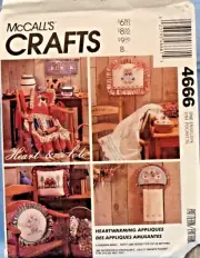 MCCALLS PATTERN 4666 HEART & SOLE HEARTWARMING APPLIQUES UNCUT FF