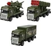 Andux 1:64 Die Cast Pull-Back Toy Car Military Vehicle Ambulance Fire Truck Transporter Engineering Vehicle Set of 3 WJC-04 (Military Vehicle) 2215-20