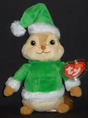 TY Theodore Beanie Alvin and the Chipmunks Santa Christmas Holiday 7” - RARE