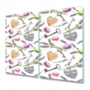 Glass Worktop Saver Kitchen French rural purple green and white 2x30x52