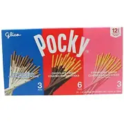 Pocky Chocolate Biscuit Sticks 3 Variety Pack (12 Count, 1.06 LBS) BB FEB/2023