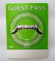 Metallica Backstage Pass Original 1992 Hard Rock Heavy Metal Music Tour Green