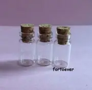 1ml 100pcs Good Quality Clear Glass Bottles with Corks Jars Small Bottle