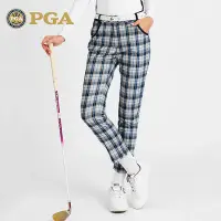 在飛比找Yahoo!奇摩拍賣優惠-美國PGA高爾夫女褲春秋季服裝新款燈芯絨九分褲女裝英倫風格子