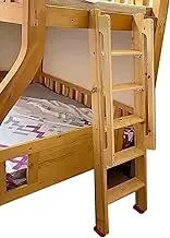 Bunk Bed Ladder Indoor Loft Bed/Dorm Room Lathe Wooden Ladder with 5 Wide Pedal Hook Bracket and Anti-Slip Feet, Adult Elderly Child Safety Railing Ladder