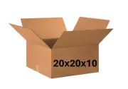 20" x 20" x 10" CARDBOARD BOX - 200 lb - 10 BOX BUNDLE