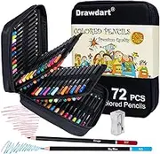 Drawdart Colored Pencils for Adult Coloring, 72-Color Professional Soft Core Drawing Sketching Shading Pencils Set with Zipper Case, Coloring Pencils for Adults, Artists, Professionals and Colorists