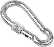 Carabiner Clips, Heavy duty hooks, 304 Stainless SteelSnap Hook Spring Buckle Key Ring(M6x60 1pcs,With nut)
